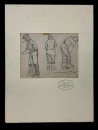 Original William Lester Stevens Character Hand Drawn Study Pencil Sketch B