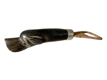 Vintage Carved Horn Dog Bottle Opener