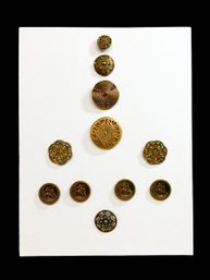 Framable Display Card With Antique And Vintage Buttons