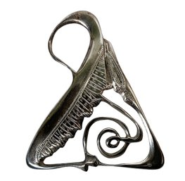 Artisan Made Abstract Hummingbird Sterling Brooch