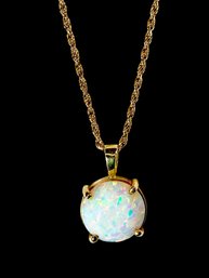 14K Opal Pendant Necklace