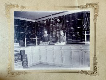 Antique Photo Of Shop Girls At Drapery Counter