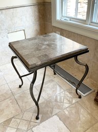 BA Stone Top Square Table With Metal Legs