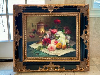 BA Large Floral Oil Painting Or Print Still Life