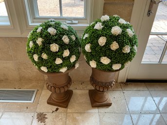 BA Pair Of Large Faux Topiaries