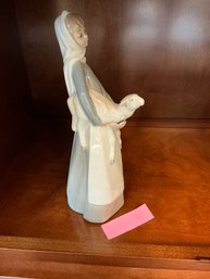 3C Lladro Figurine Girl With Lamb Gloss Finish Vintage Retired