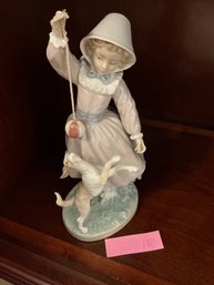 3C Vintage Lladro Girl With Dog & Ball 'Teasing The Dog' #5078