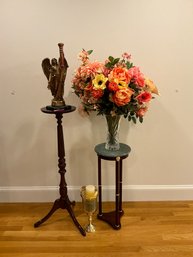 3D Lot Of Decorative Items And Two Plant Stands