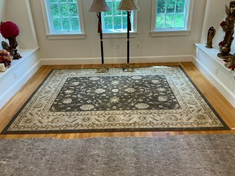 3D Scatter Rug Green And Ivory 93 Inches By 120 Inches 7 Foot 9 By 10 Foot