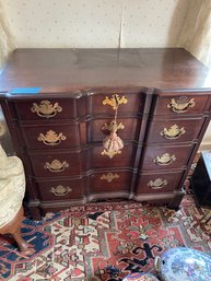 Vintage / Antique Lowboy 4 Drawer Block Front Chest