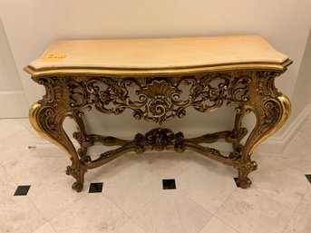 2M Fancy Italian Style Cast Composite Material Console Table With Resin Faux Marble Top