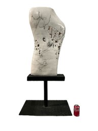 HUGE Modern Art Ceramic Sculpture By Jeff Margolin On Steel Stand