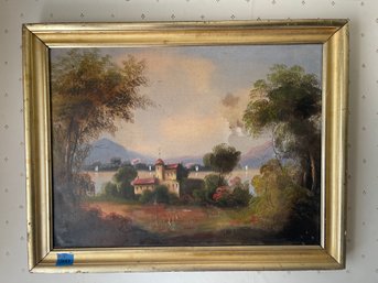 Antique European Oil On Canvas Painting - Serious Damage