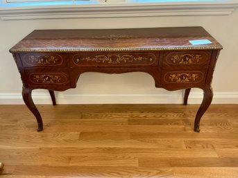 2J French Style  Wood Writing Table With Brass Mounts