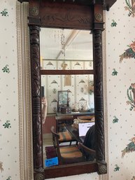 Large Carved Antique Double Glass Mirror