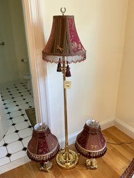 2N Pair Of Matching Table Lamps And Matching Floor Lamp