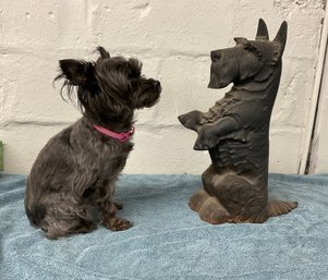 Vintage Cast Iron Scottie 16' Tall Doorstop