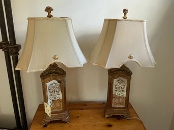 2A Pair Of Venetian Glass Style Mirrored Table Lamps