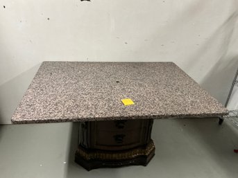 BF Large Marble Top And Podium Style Table