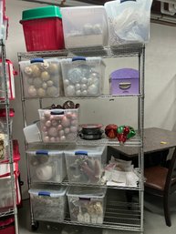 BF Rack Full Of Packed Christmas Ornaments And Decor E