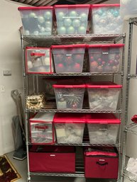 BF Rack Full Of Packed Christmas Ornaments And Decor F