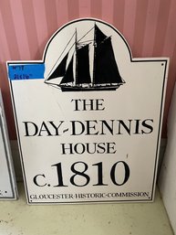 Hand Painted Wooden Gloucester Historic Commission Day-Dennis Wooden House Sign