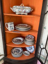 36 Pieces Antique Polychrome Asian Export Porcelain Dinnerware