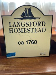 Langsford Homestead Gloucester MA Historic Wooden House Marker