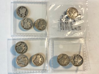 9 Mercury Dimes .90 Silver