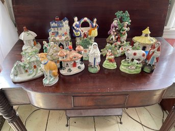 Lot Of 17 Staffordshire And/or Type Figurines