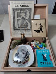 Dog Lovers Lot! Pair Of Plates, Canopic Jar, Dog Figurines, And More