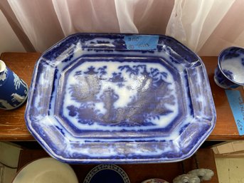 Lot Of Flow Blue, Polychrome Bowl And More