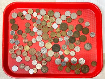 Tray Lot Of World Coins Various B