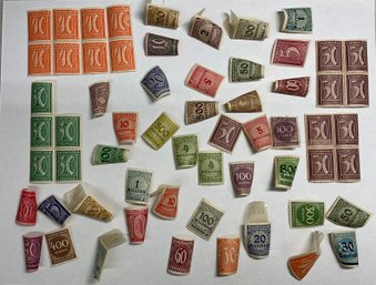 Antique Lot Of 1920s Of Deustches Reich German Stamps 2 Millionen 800 Tausend Overmark Etc