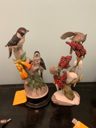 BB Two Boehm Porcelain Bird Figurines Tufted Titmice Etc