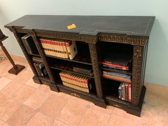 BB Stone Top Black Bookcase With Books