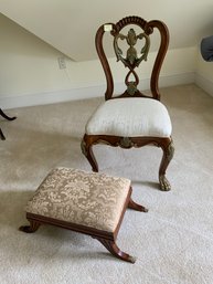 3B Decorative Side Chair And Upholstered Footstool