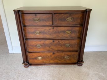 3B Wooden Bureau Dresser With Five Drawers Art Deco Style