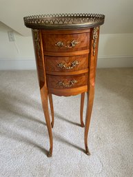 3B French Style Three Drawer Bedside Table