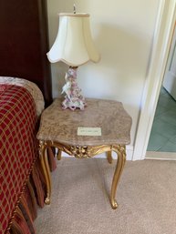 2C Pair Of Marble Top Gilt Bedside Tables