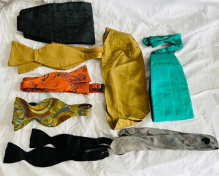 Men's Vintage Bowtie, Cravat, Four-in-hand, Necktie And Cummerbund Lot