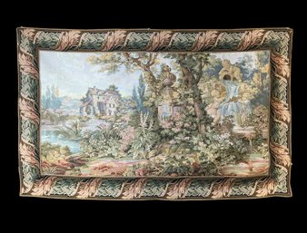 Vintage French Landscape Tapestry After Francois Boucher