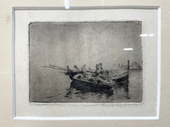 Small Engraving Of Two Dories