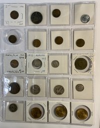 Misc Lot Of Antique Coins Liberty Penny 1818 Mercury Dime Steel Penny Statehood Quarters Etc