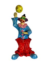 Vintage Paper Mache Clown Sculpture