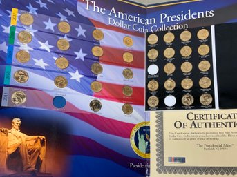 Two Binders With 37 Presidential Dollar Coins