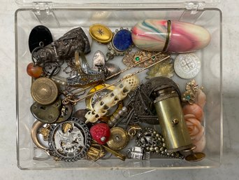 Small Box Of Antique And Vintage Findings, Odds And Ends