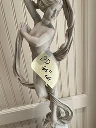 2D Composite Material Decorative Sculpture Of Nude Woman On Stand