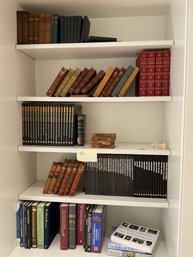 2D Lot Of Books Including Some Antique Leather Bound Volumes