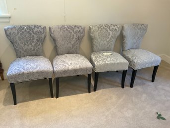 2C Set Of Four Silver Upholstered Chairs